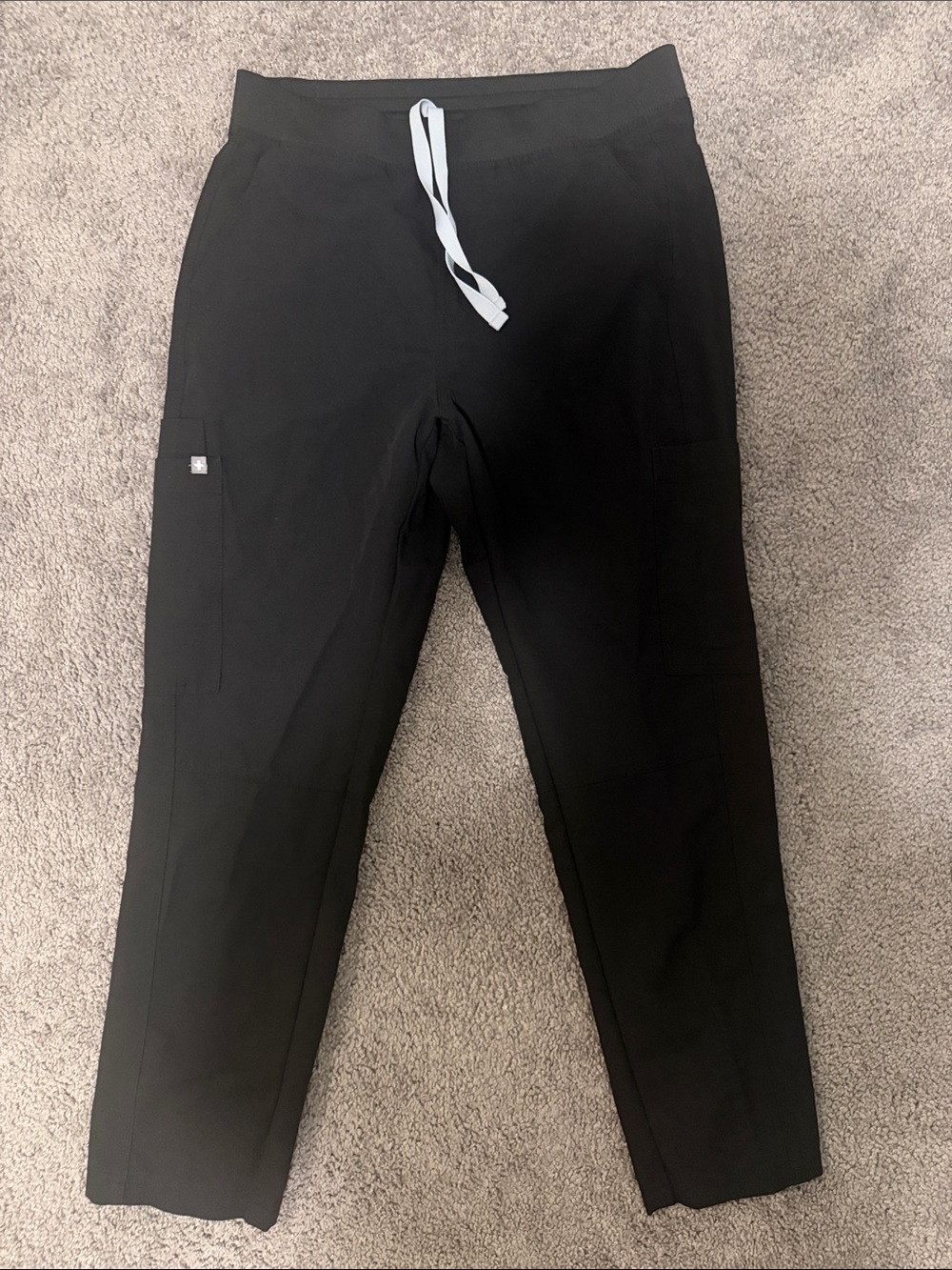FIGS Black Drawstring Ankle Pants
